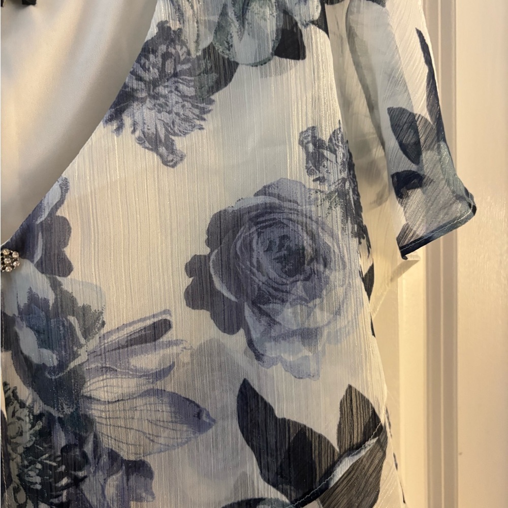 SL Fashions Floral Chiffon Tiered V-Neck Dress in Sz 10 NWT - Picture 9 of 14